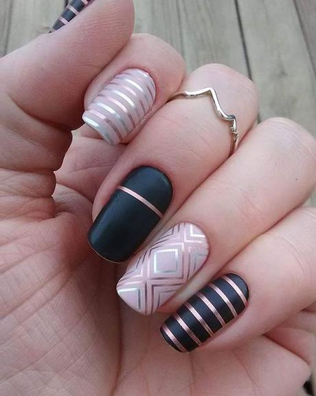 Uñas con cintillas diseños 2018