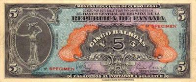 Papel moneda de Panamá