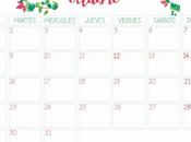 Imprimible: Calendario octubre 2018