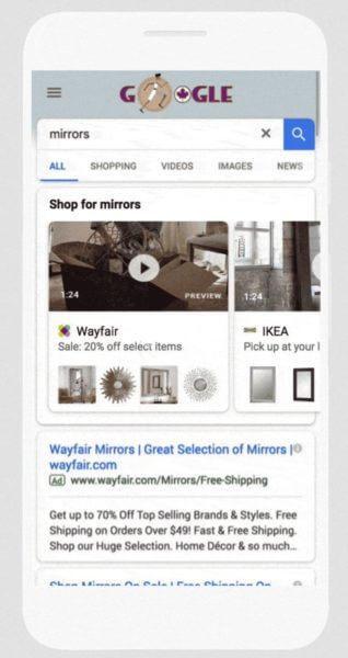 Nuevos formatos en Google: Shoppable Image Ads y video en los catálogos de Shopping