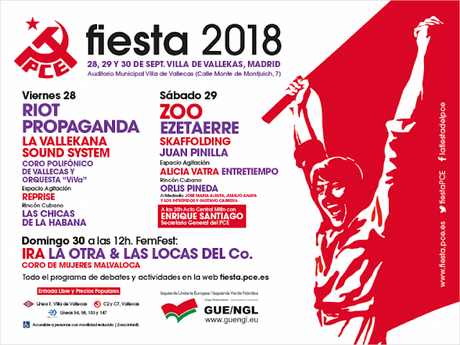 Fiesta del PCE 2018 en Vallecas con Riot Propaganda, ZOO, Ezetaerre, La Vallekana Sound System... Fiesta del PCE 2018 en Vallecas con Riot Propaganda, ZOO, Ezetaerre, La Vallekana Sound System...