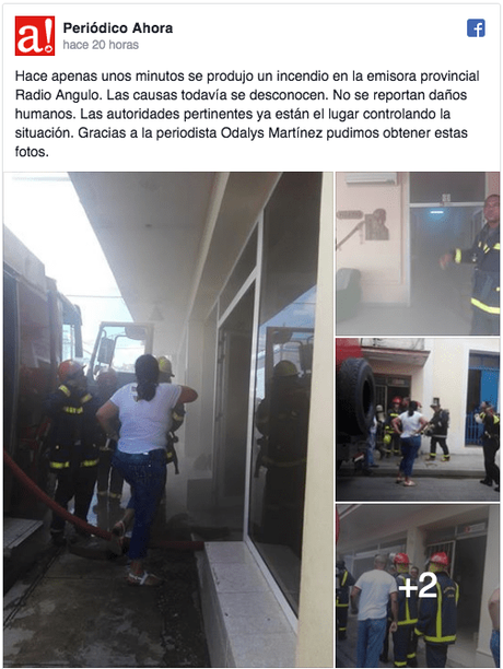 Un incendio afecta la emisora Radio Angulo en Holguín
