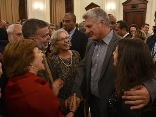 Miguel Díaz-Canel con emigrados cubanos [+ audio]