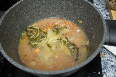 Sopa de lentejas con acelgas veganas sin lactosa, gluten, ni histamina para el reto Asaltablog