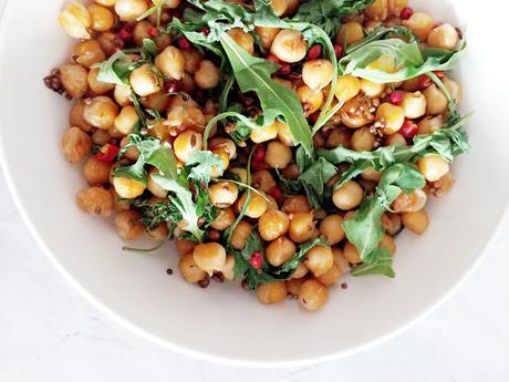 Garbanzos salteados con rúcula al Jerez [#asaltablogs, Migas en la mesa]