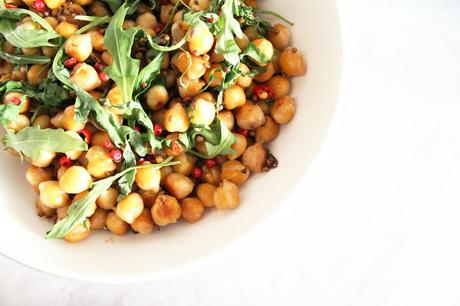 Garbanzos salteados con rúcula al Jerez [#asaltablogs, Migas en la mesa]