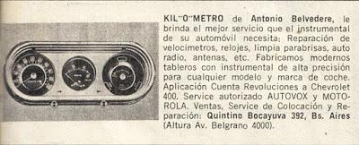 Tacómetro para el Chevrolet 400