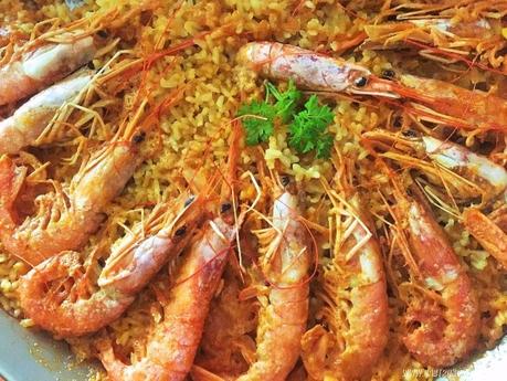 Arroz cremoso con gambones