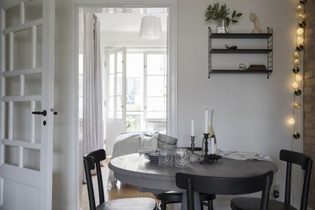 estilo escandinavo distribución semidiafana decoración pisos pequeños   