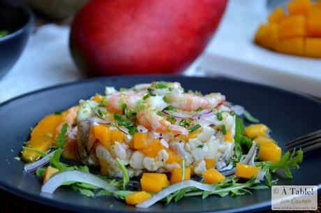 Tartar de Dorada, Quisquillas y Mango