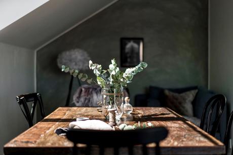 Decoración nórdica para un salón&cocina en tonos perlados.