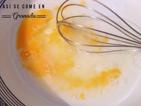 Tallarines de judias verdes con buñuelos de langostinos