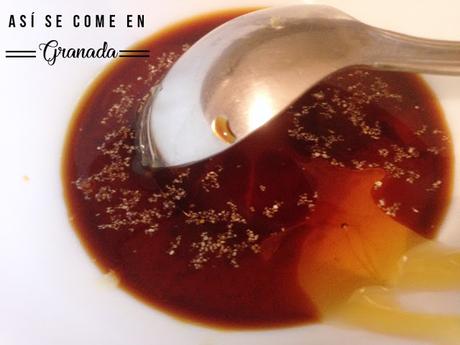 Tallarines de judias verdes con buñuelos de langostinos