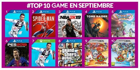 Los más vendidos el mes de septiembre en GAME Los más vendidos el mes de septiembre en GAME