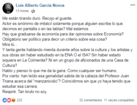 Luis Alberto García explota contra quienes lo desprestigian por criticar al gobierno