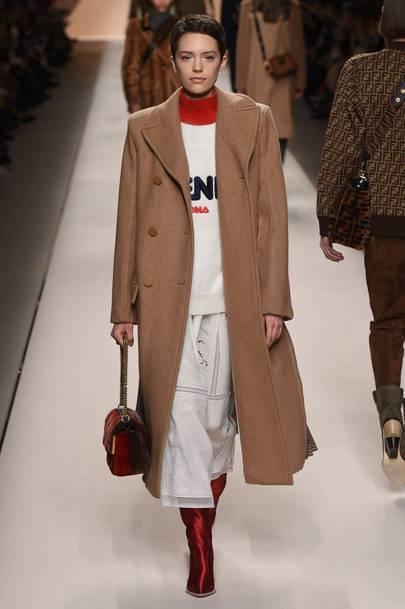 fendi maxi coat camel