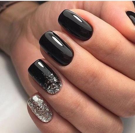 Uñas Plata Con Negro (4)