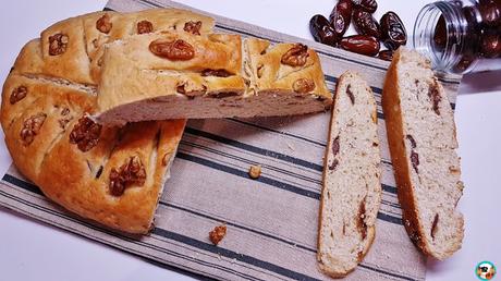 Pan de ron miel con nueces y dátiles