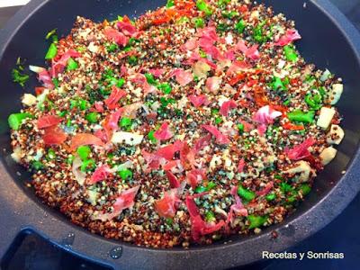 QUINOA CON JAMON Y BIMIS