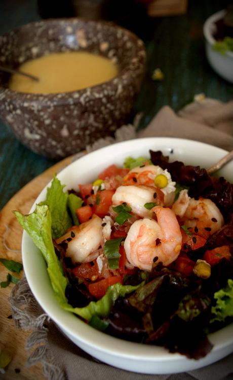 Ensalada de langostinos con virutas de jamón - Descubriendo a Susi Díaz Ensalada de langostinos con virutas de jamón - Descubriendo a Susi Díaz