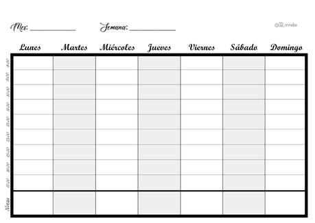 Planificador semanal - Weekly planner