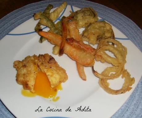 Huevos fritos en tempura Huevos fritos en tempura