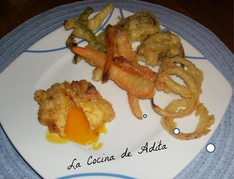 Huevos fritos en tempura Huevos fritos en tempura