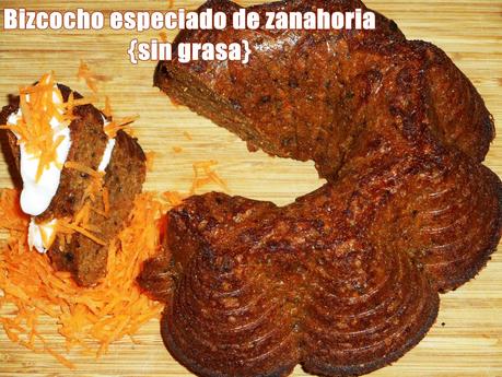 BIZCOCHO DE ZANAHORIA ESPECIADO SIN MANTEQUILLA NI ACEITE ¡DELICIOSO!