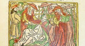 La papisa Juana en su alumbramiento.