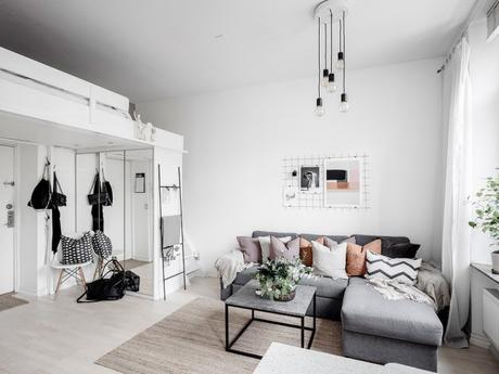 mini pisos decoración distribución sin paredes distribución abierta decoración pisos muy pequeños decoración escandinava   