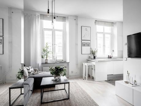 mini pisos decoración distribución sin paredes distribución abierta decoración pisos muy pequeños decoración escandinava   