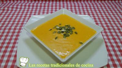 Receta fácil de crema de calabaza y zanahorias muy sabrosa