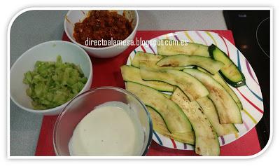 Lasaña con placas de calabacín