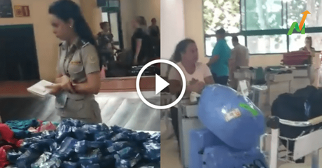 Se filtra la manera en que oficiales de la ADUANA revisa y decomisan objetos a cubanos que viajan a la isla