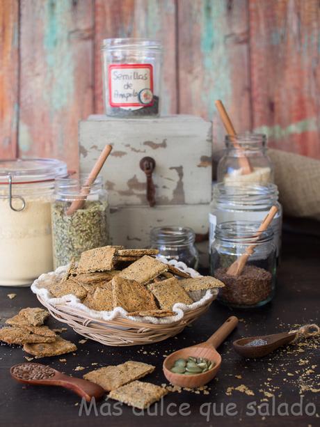 Crackers de semillas sin gluten Crackers de semillas sin gluten