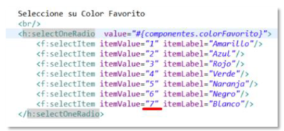 Como usar el h: selectOneRadio en JSF