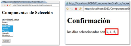 Como usar el h:SelectManyListBox en JSF