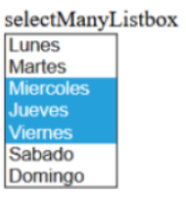 Como usar el h:SelectManyListBox en JSF