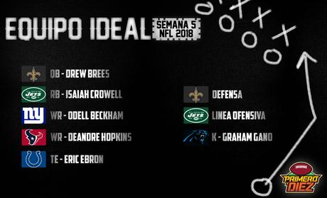 El equipo ideal NFL de la Semana 5 – Temporada 2018