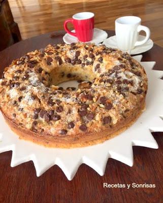 coffecake de chocolate y nueces