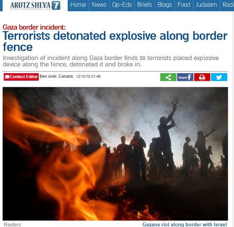 Terroristas palestinos explotan bombas en las protestas “pacíficas” en la frontera de Gaza.