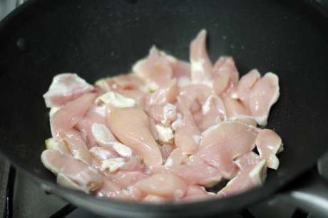 Wok de pollo y setas