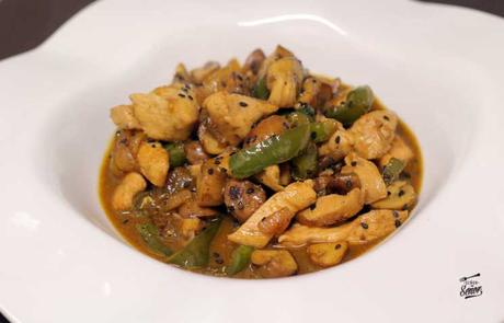 Wok de pollo y setas