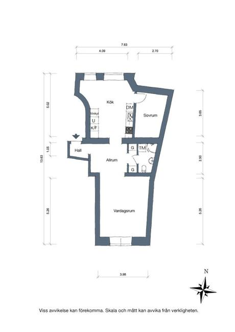 Suelo negro en la cocina