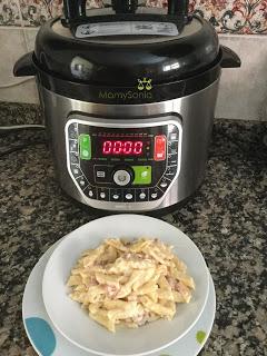 Macarrones carbonara olla