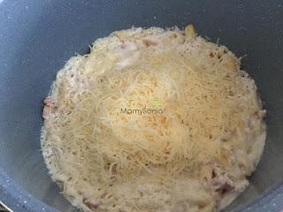 Macarrones carbonara olla