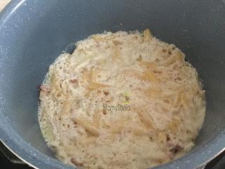 Macarrones carbonara olla