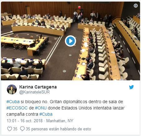 Cuba alza su voz indignada ante teatro imperial