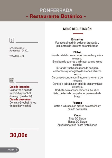 de las Jornadas Gastronómicas del Bierzo llegan a su 34 edición