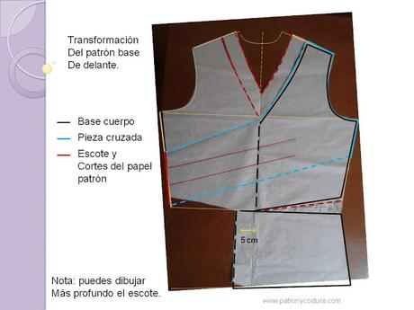 Blusa drapeada cruzada delante diy.Tema 207